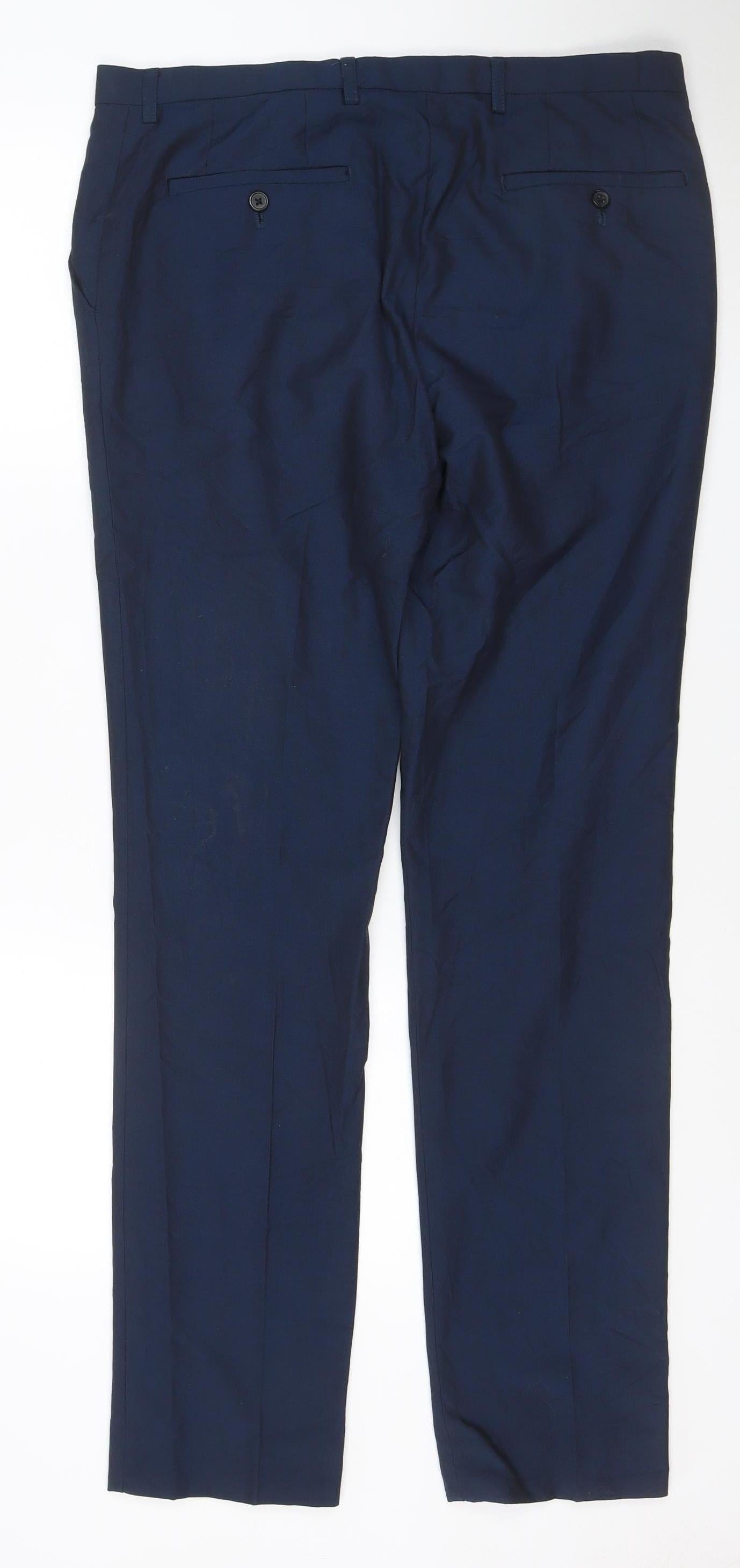 Next Tailoring Men’s Navy 34W 33L Skinny Fit Dress Trousers