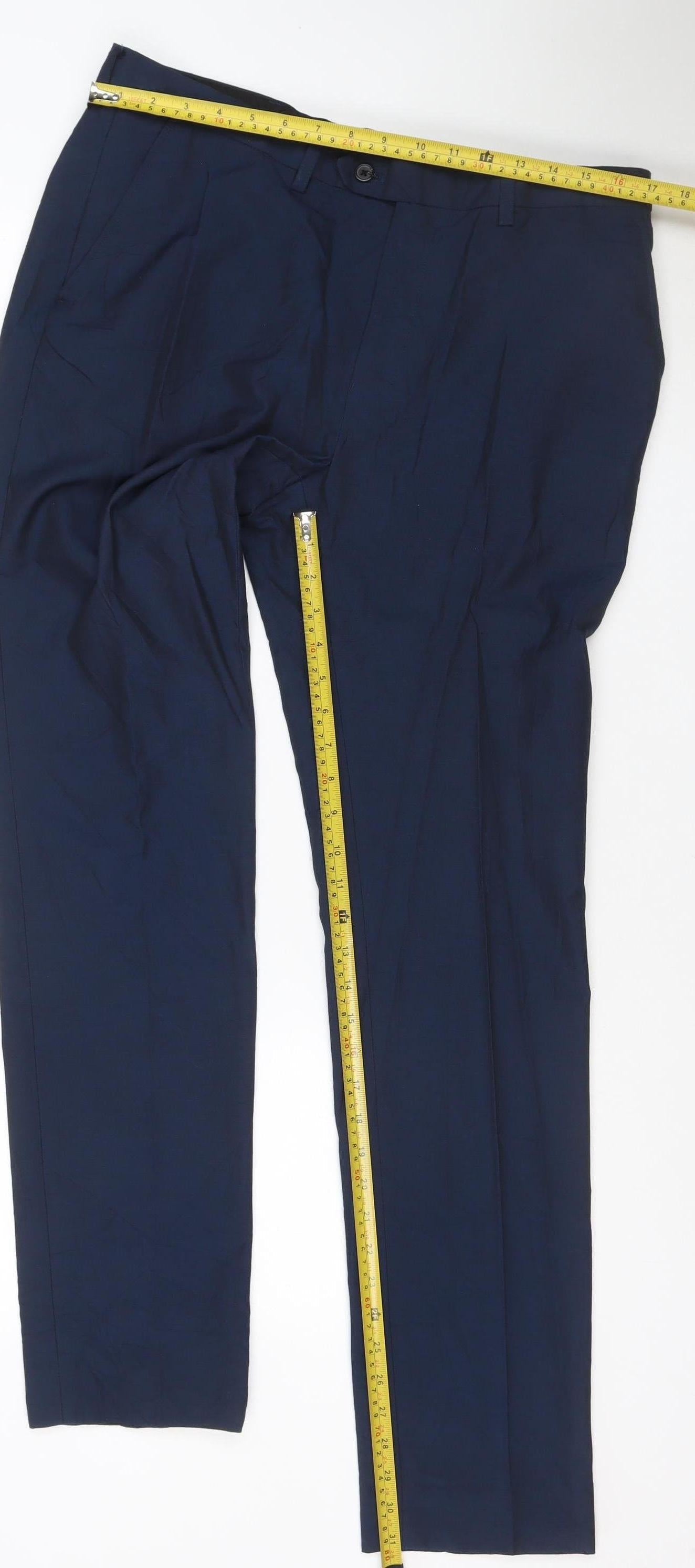 Next Tailoring Men’s Navy 34W 33L Skinny Fit Dress Trousers