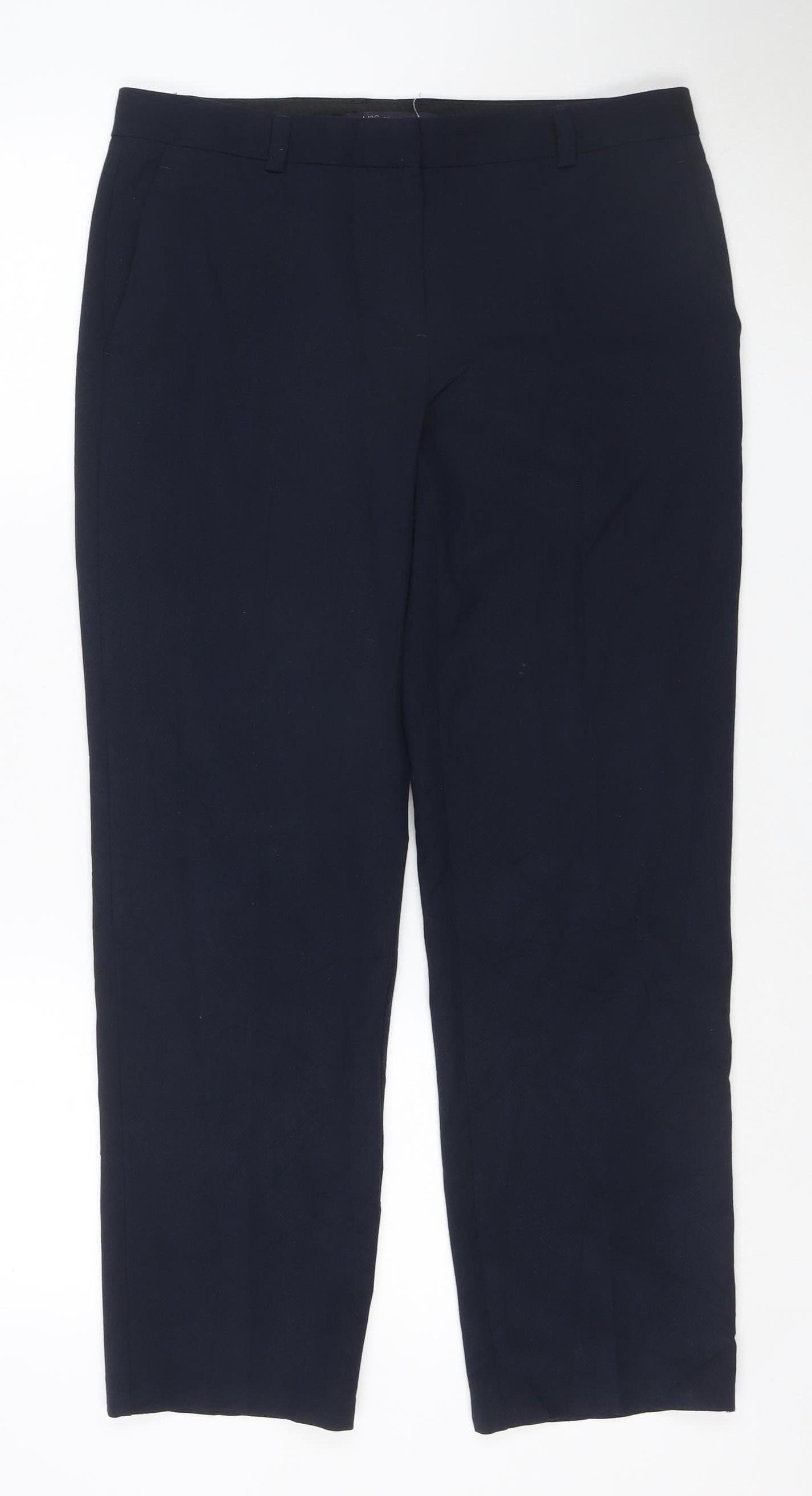 Marks and Spencer Women’s Navy Blue UK 12 Short Tailored Dress Trousers