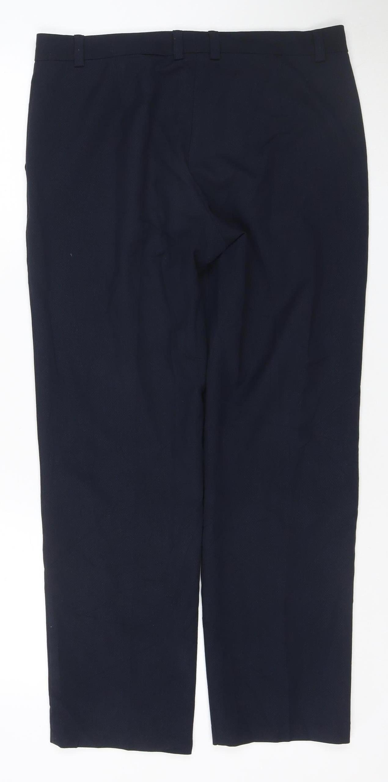 Marks and Spencer Women’s Navy Blue UK 12 Short Tailored Dress Trousers