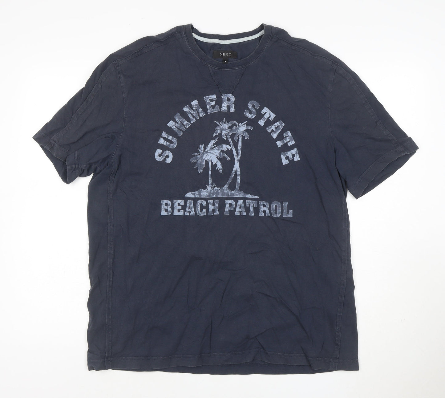 Next Men’s Blue L Summer State Beach Patrol Graphic Crew Neck T-Shirt