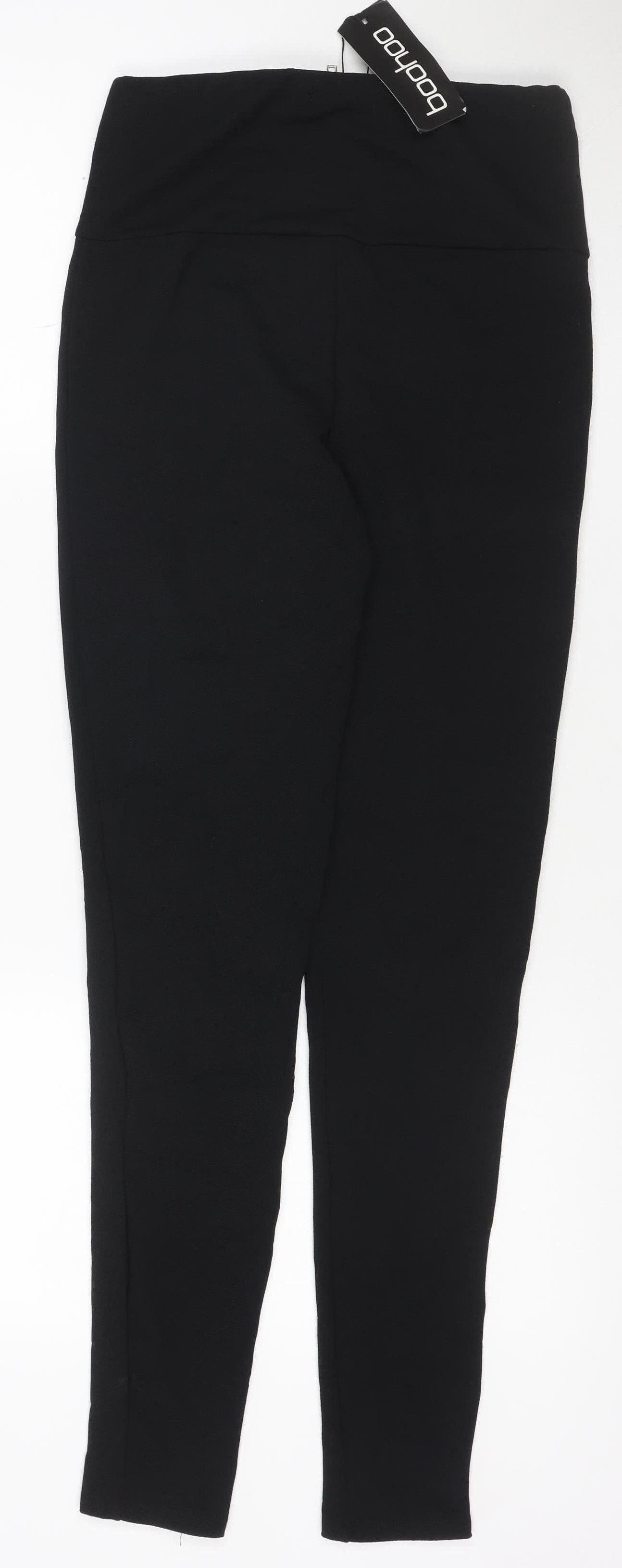 Boohoo Women's Black UK 6 Skinny Ankle Stretch Trousers Zip
