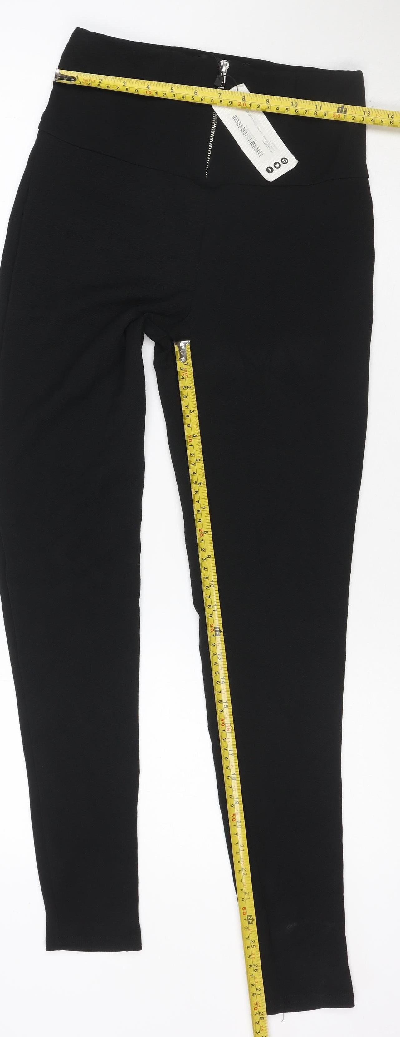 Boohoo Women's Black UK 6 Skinny Ankle Stretch Trousers Zip