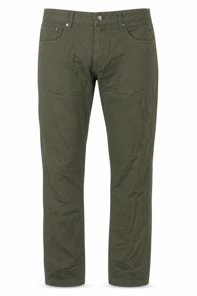 Mango Man Green 32in Regular Straight Stretch Cotton Trousers