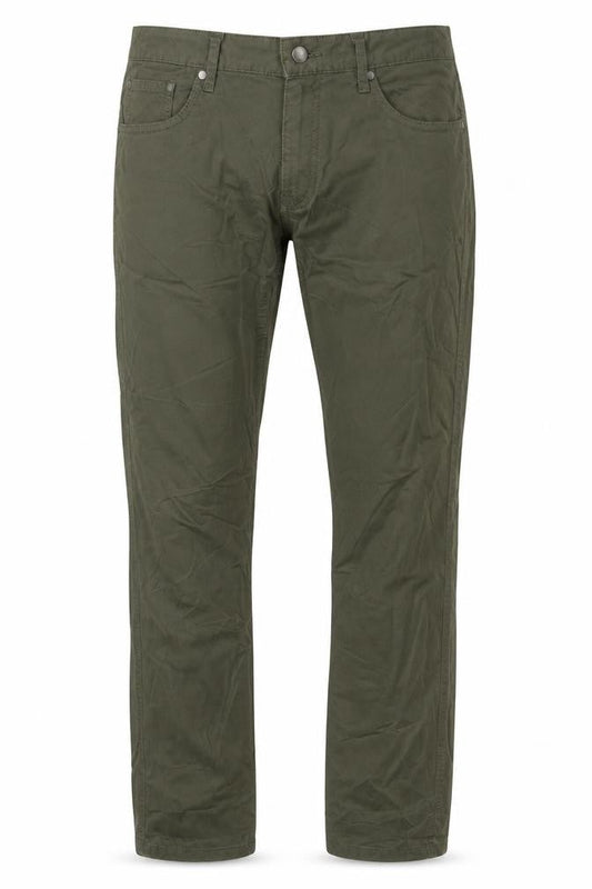 Front view of Mango Man Green 32in Regular Straight Stretch Cotton Trousers