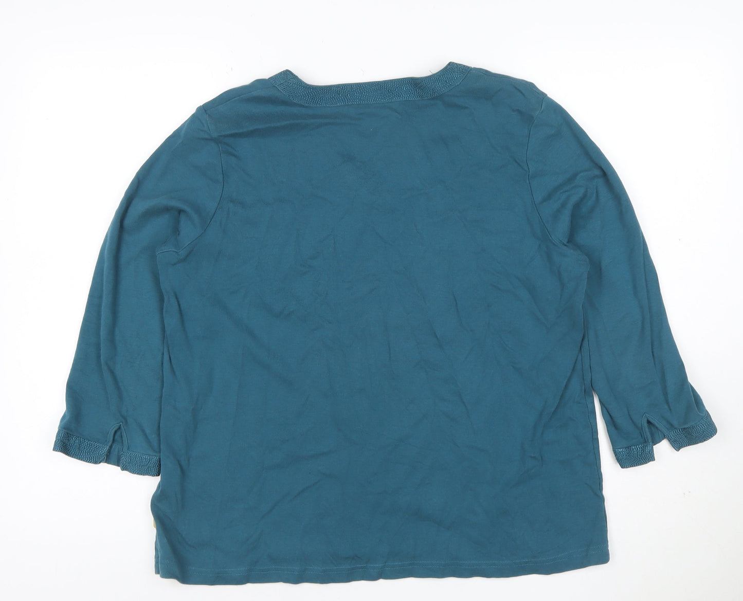 Maine New England Women's Blue Size 20 V-Neck 3/4 Sleeve Jersey Top
