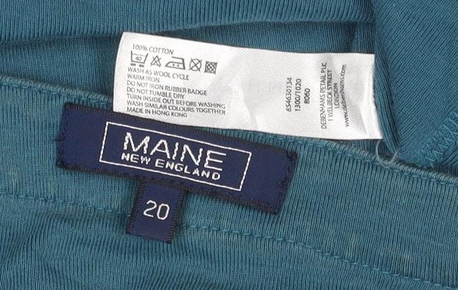 Maine New England Women's Blue Size 20 V-Neck 3/4 Sleeve Jersey Top