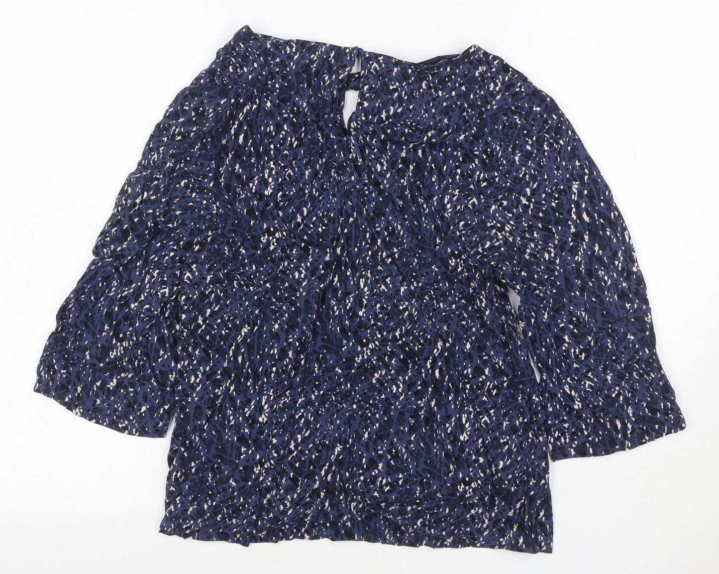 Kin by John Lewis Women’s Blue Animal Print Bell Sleeve Blouse Size 12