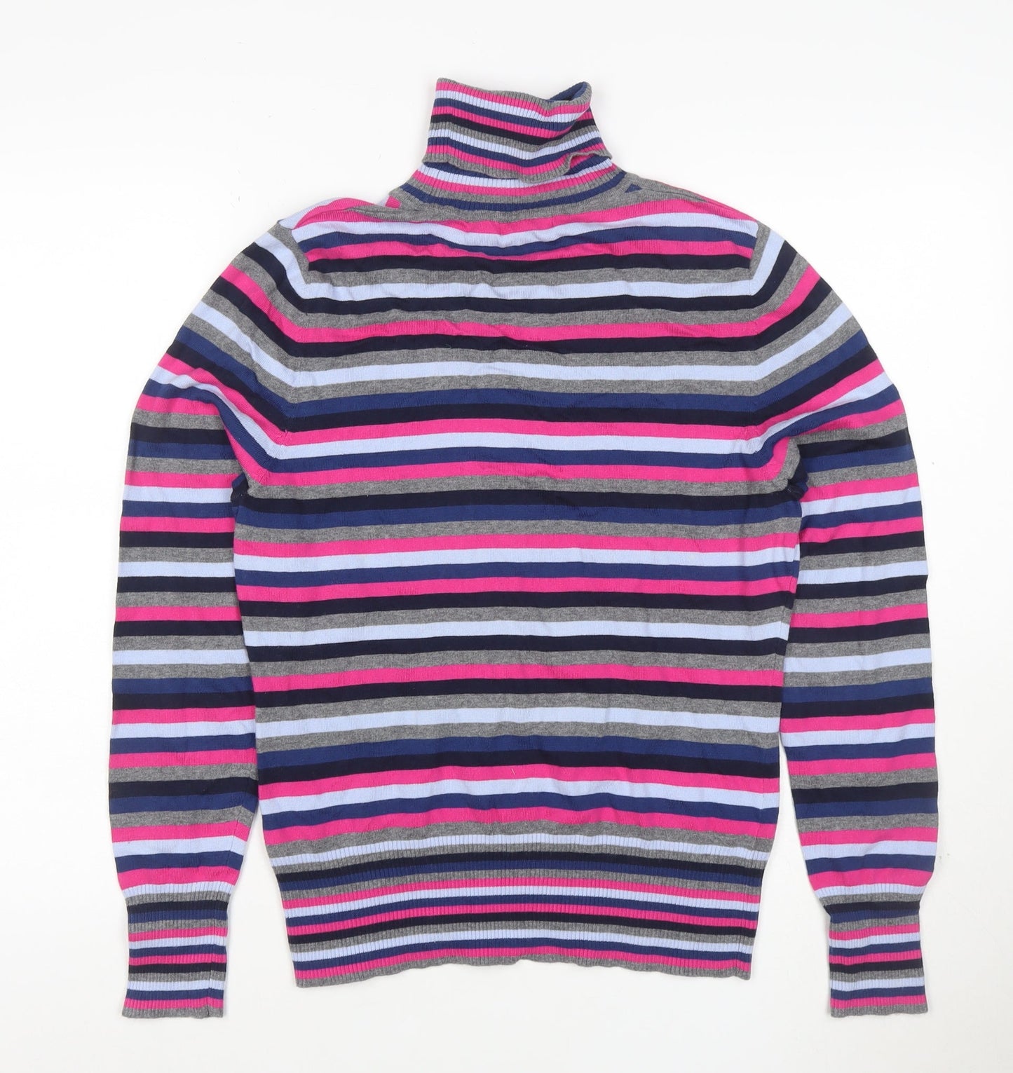 Next Women’s Multicoloured Stripe Roll Neck Knit Jumper UK 18
