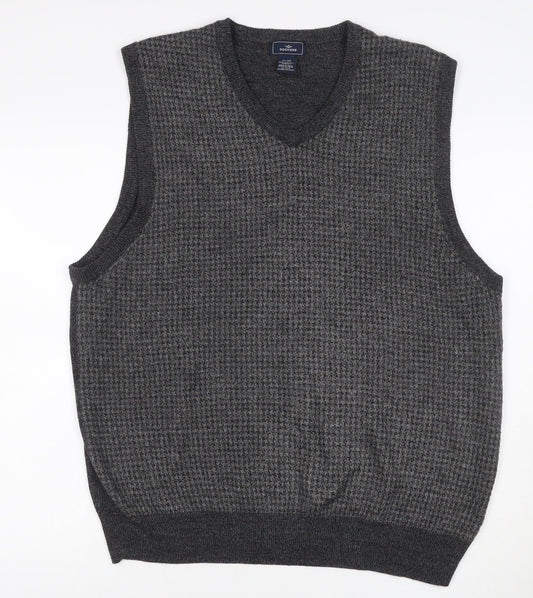 Dockers Men’s Grey XL V-Neck Acrylic Knit Sweater Vest Classic