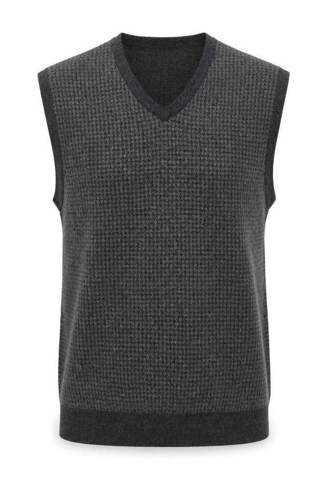 Dockers Men’s Grey XL V-Neck Acrylic Knit Sweater Vest Classic