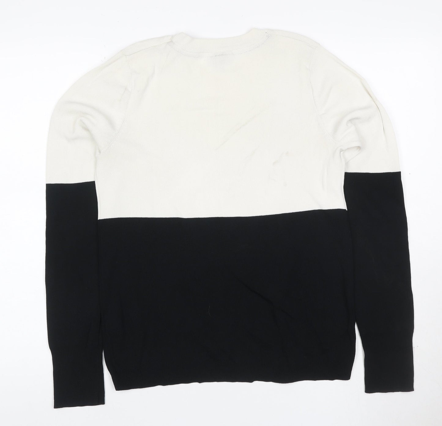 Topshop Tall Women’s Ivory Black Colour Block Knit Jumper UK 14