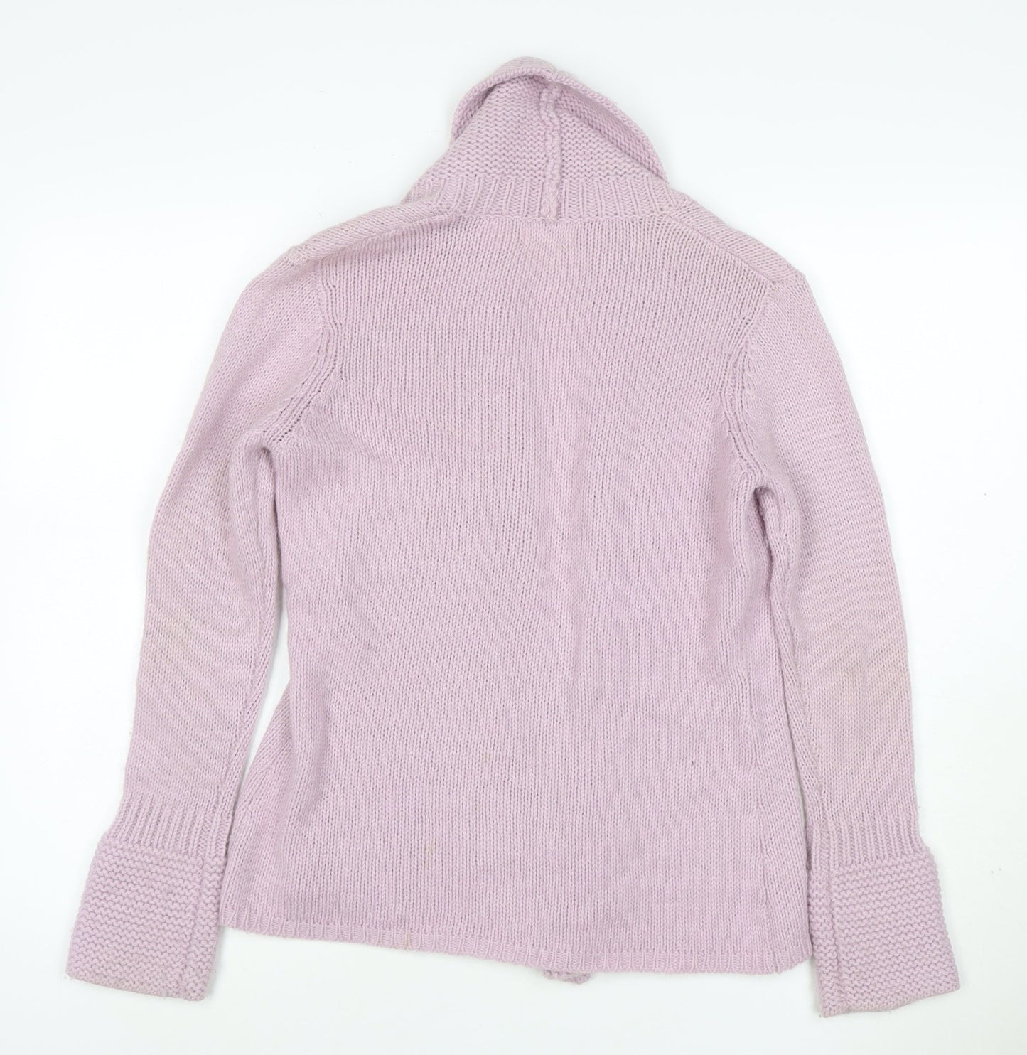 Edeis Women’s Pink UK 12 Open Shawl Collar Cable Knit Cardigan