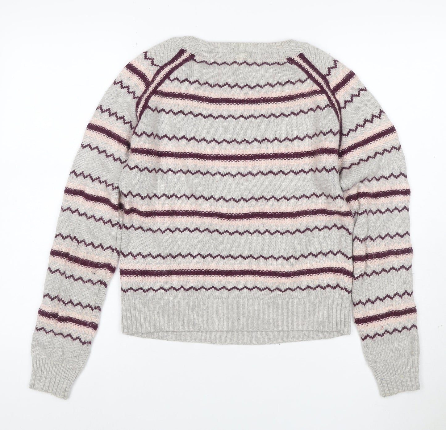 Henry Holland Women’s Grey Fair Isle Angora Blend Jumper Size 12
