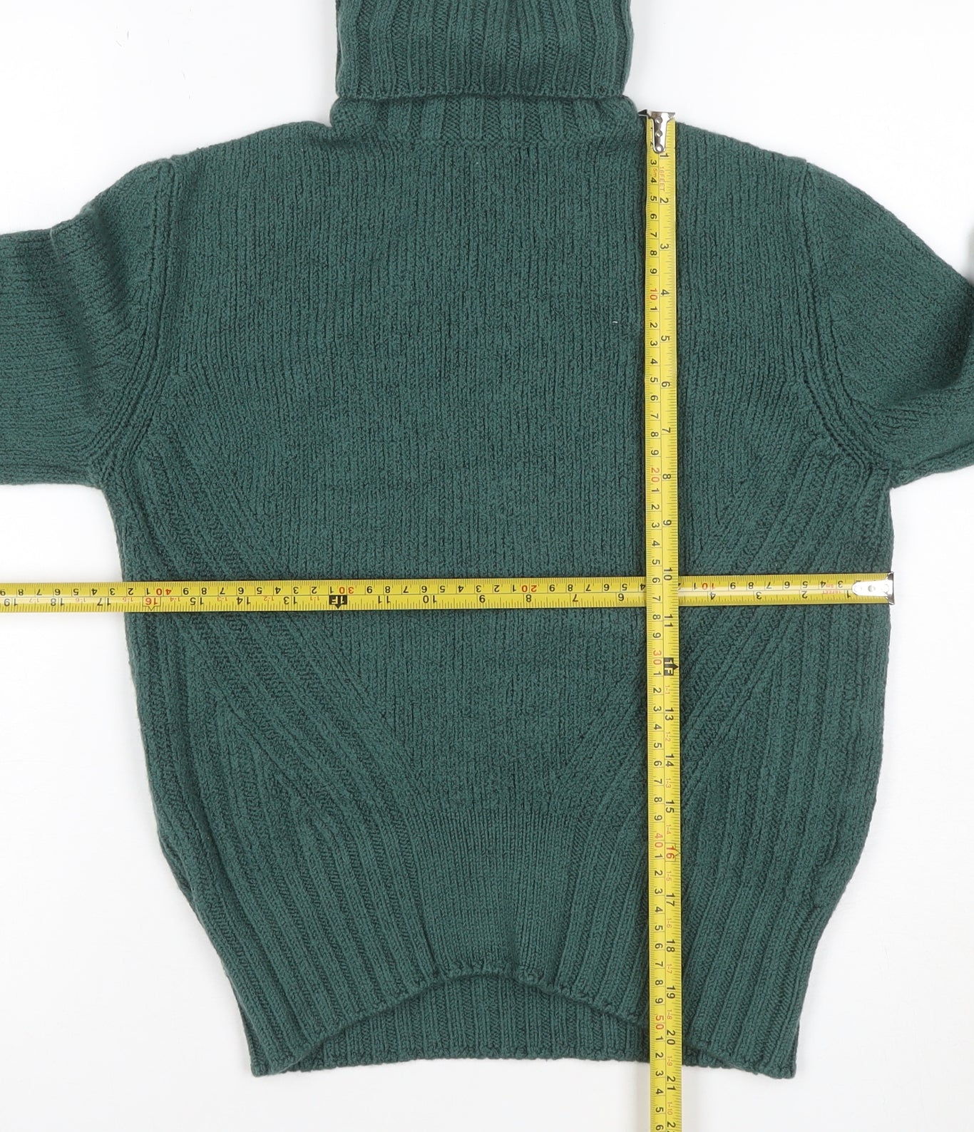 Danour Women’s Green Wool Roll Neck Knit Jumper Size L