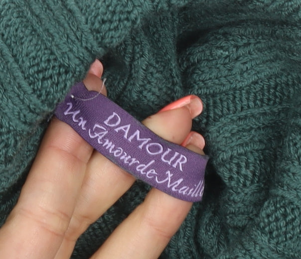 Danour Women’s Green Wool Roll Neck Knit Jumper Size L