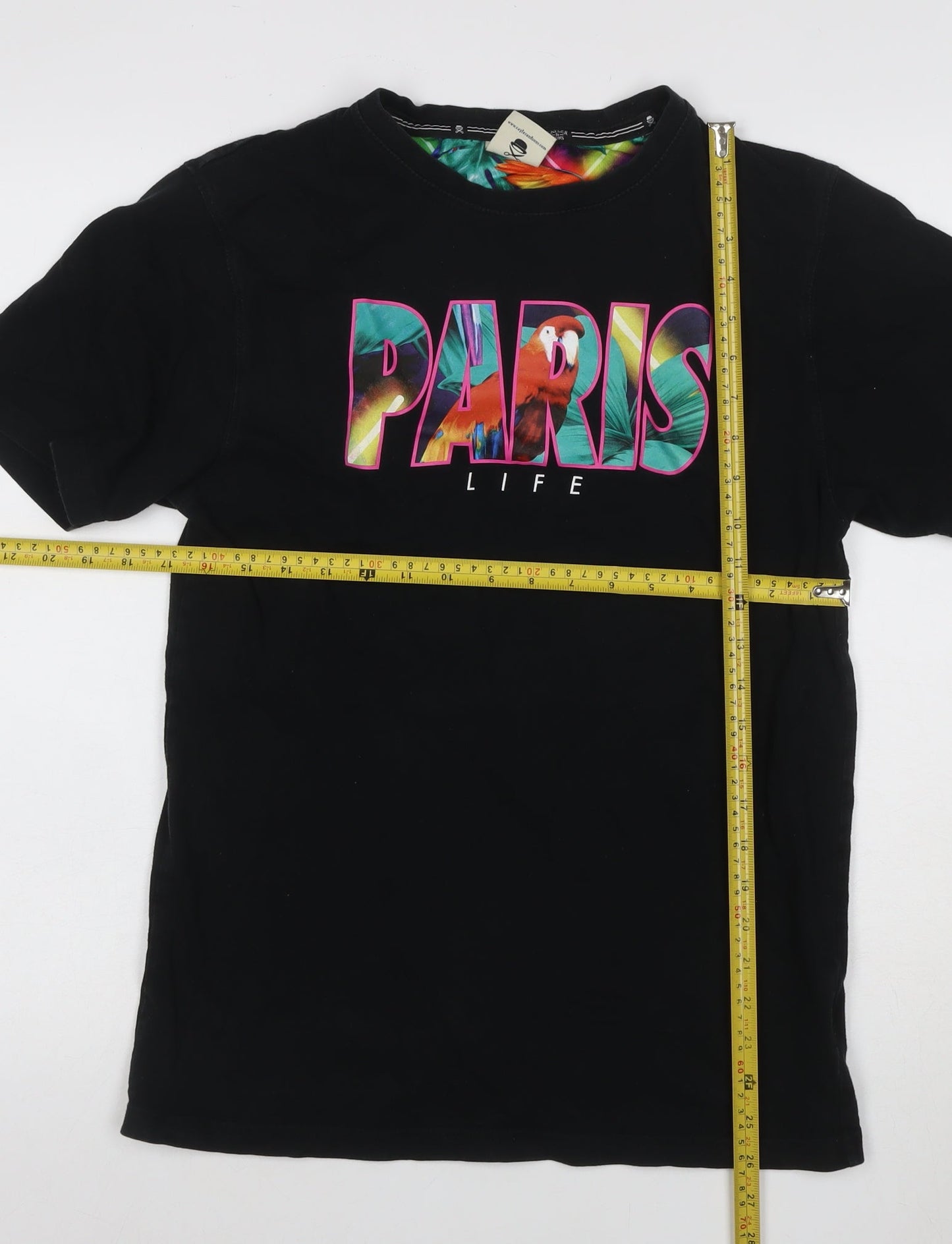 Cayler & Sons Mens Black M Paris Life Parrot Graphic T-Shirt