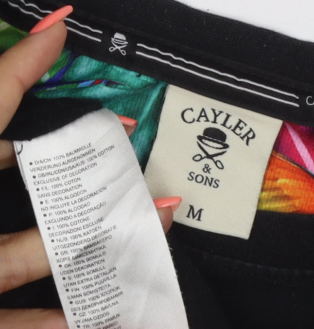 Cayler & Sons Mens Black M Paris Life Parrot Graphic T-Shirt
