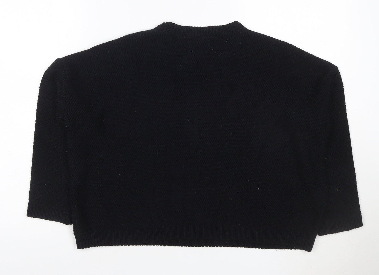 Topshop Women’s Black UK 4 Reindeer Rhinestone Christmas Jumper