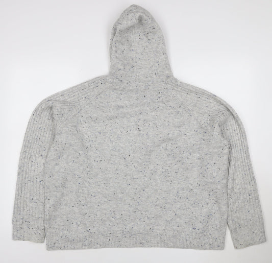 Marks and Spencer Women Grey Fleck Knit Hoodie XL Pullover