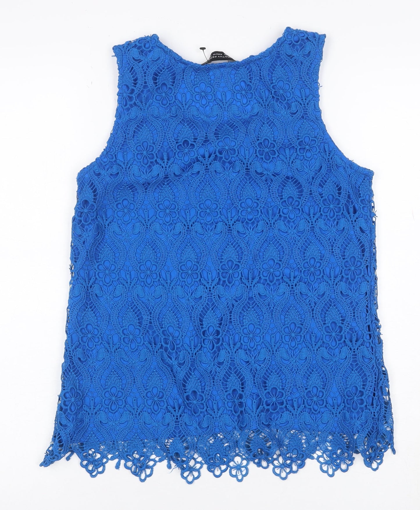 Dorothy Perkins Women Blue UK 10 Floral Lace Lined Camisole Tank Top
