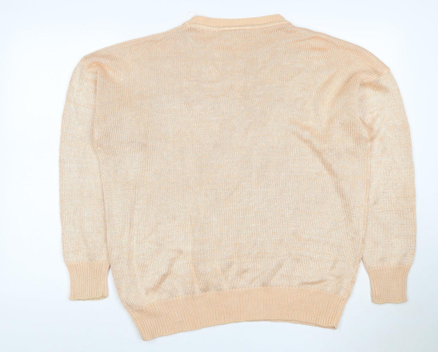 Petermann Women Beige L Cable Knit Cotton Blend Vintage Jumper