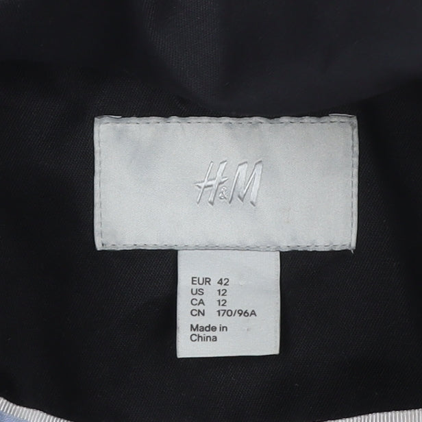 H&M Women’s Black UK 14 Military Jacket Collared Cotton Blend