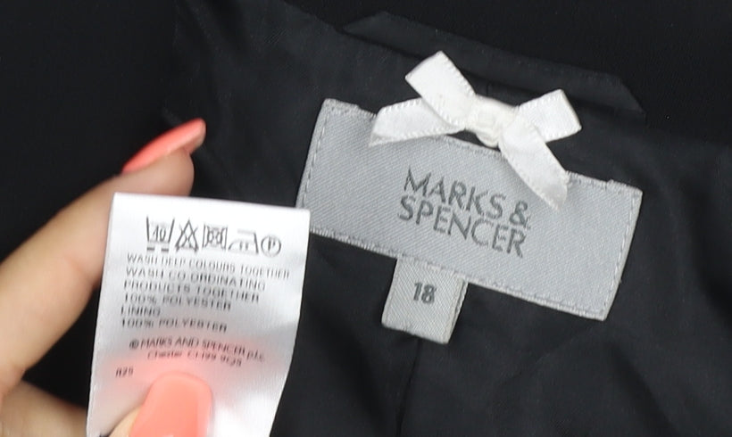Marks and Spencer Women Black Size 18 Two Button Lined Blazer Jacket