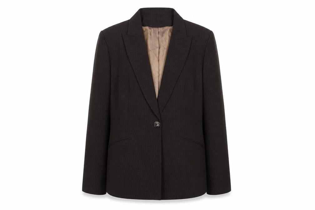Front view of Principles Women’s Brown, size UK 16, One Button Lined Blazer Jacket