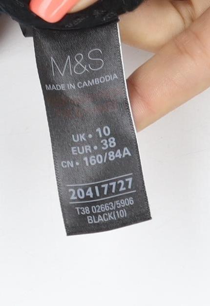 Marks and Spencer Women Black UK 10 Open Sequin Knit Cardigan