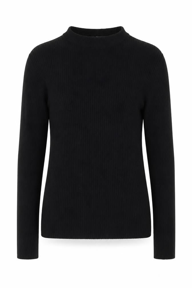 Bershka Women Black S Ribbed Roll Neck Slim Knit Jumper Long Sleeve