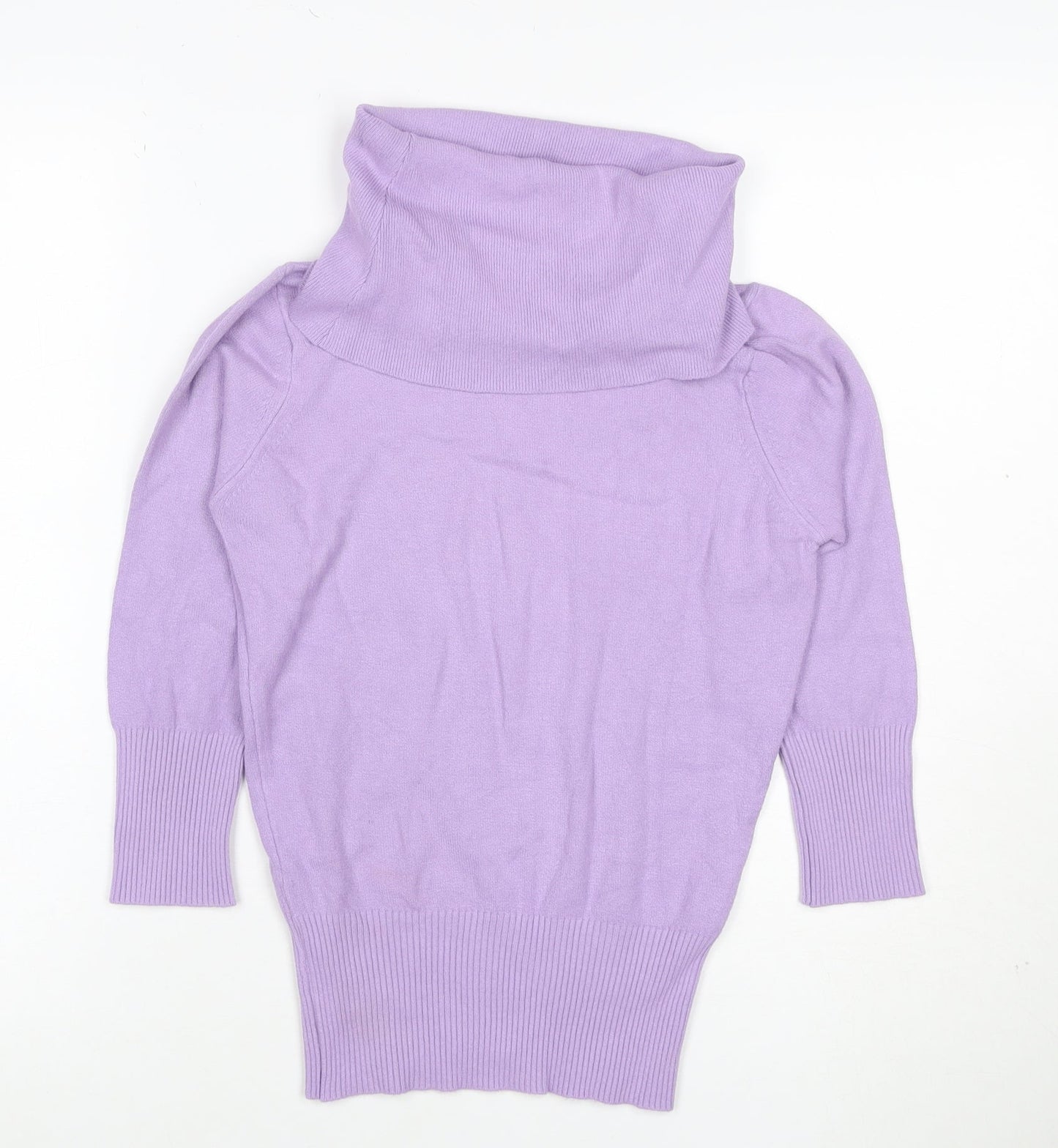 Oasis Women’s Purple UK 10 Roll Neck Knit Pullover Jumper