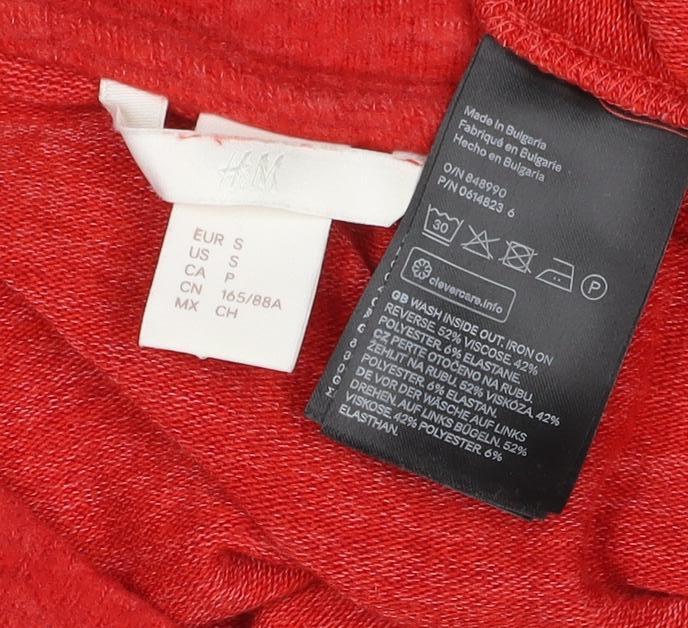 H&M Women Red S Cashmere Blend Knit Long Sleeve Pullover Jumper