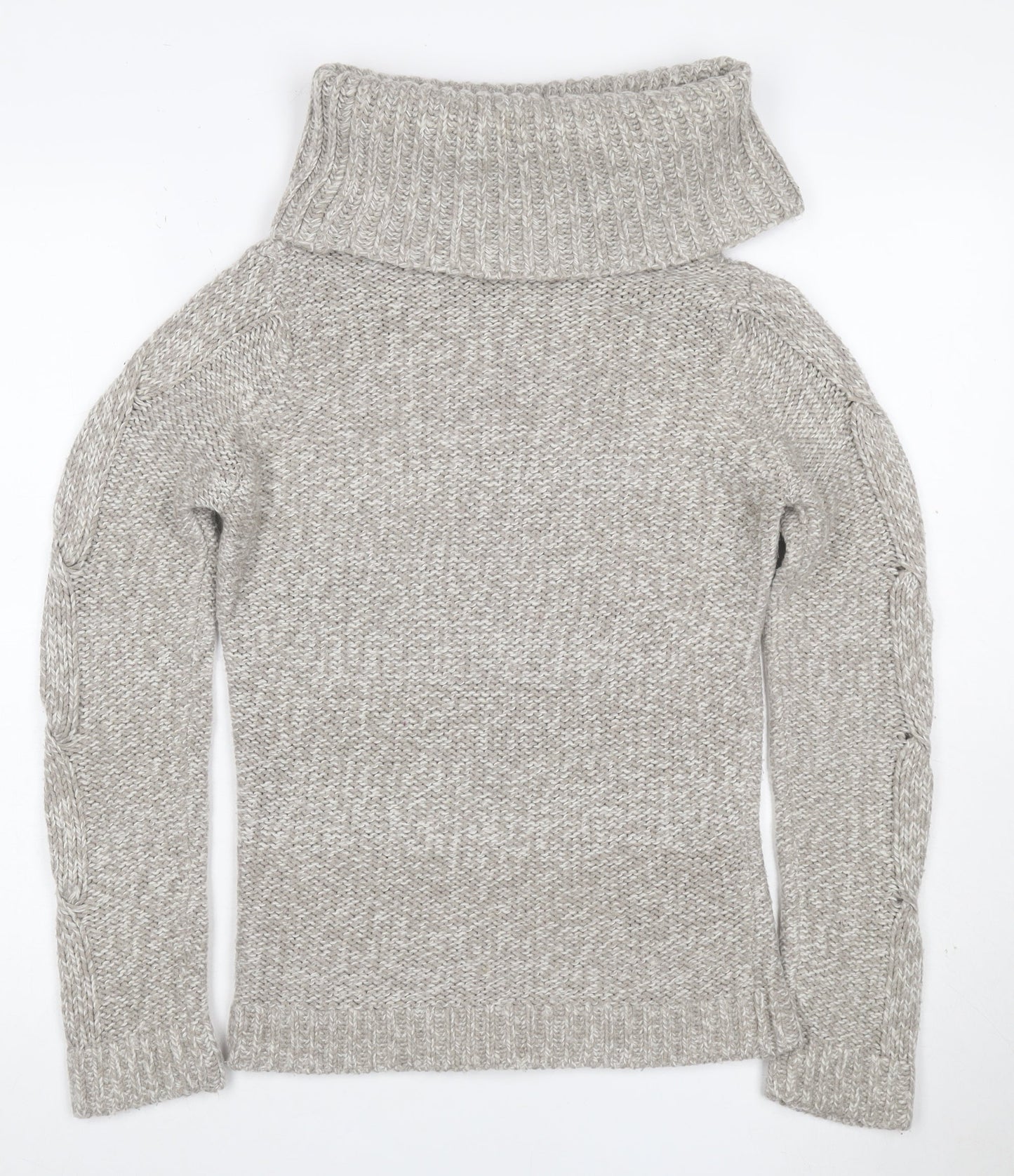 Next Women’s Grey Size 8 Cable Knit Roll Neck Jumper