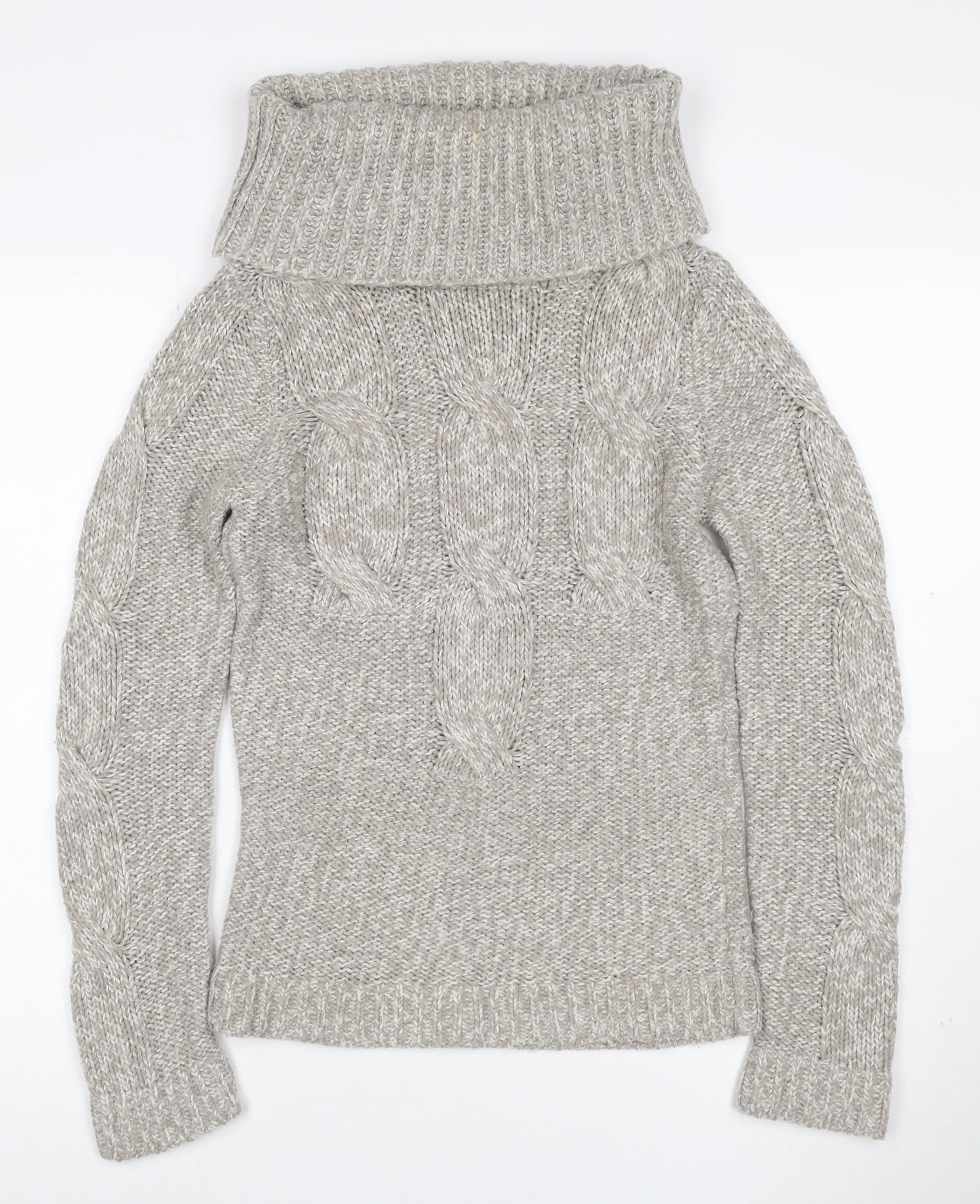 Next Women’s Grey Size 8 Cable Knit Roll Neck Jumper