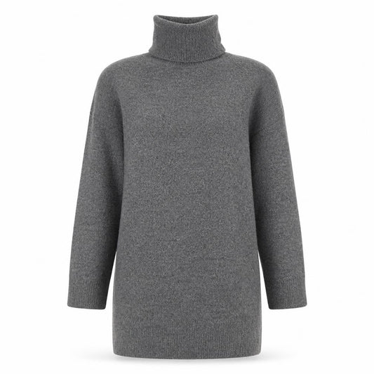 H&M Women Grey XS Knit Roll Neck Jumper Dress Long Sleeve