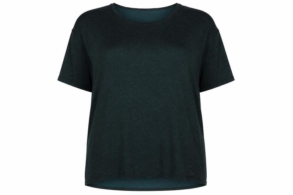 Yours Women Green Shimmer Knit Blouse UK 26 Short Sleeve Plus Size