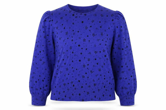 Marks & Spencer Women’s Blue Star Print L Puff Sleeve Jumper