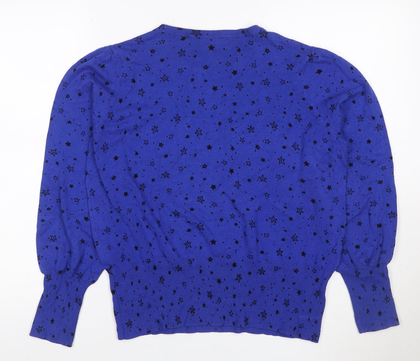 Marks & Spencer Women’s Blue Star Print L Puff Sleeve Jumper