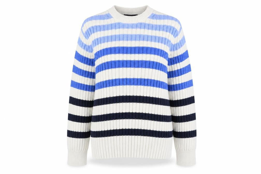 Marks & Spencer Women Multicoloured Size 14 Striped Cotton Jumper