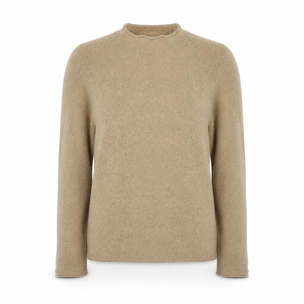 Mango Women Beige S Roll Neck Raglan Knit Wool Blend Jumper