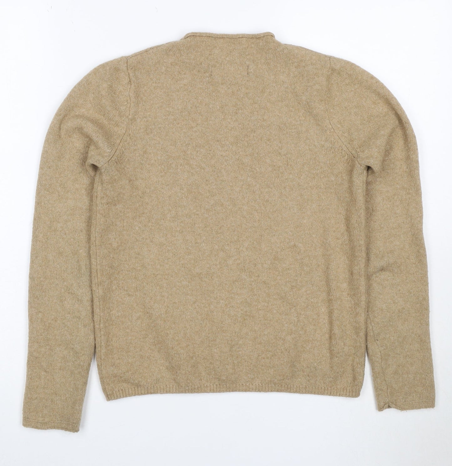 MNG Women Beige S Roll Neck Raglan Knit Wool Blend Jumper