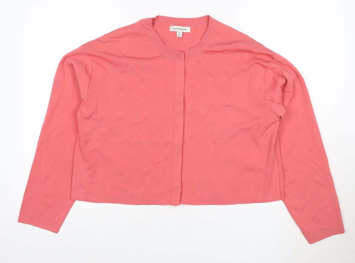 Autograph Women’s Pink Size 18 Round Neck Button Cardigan