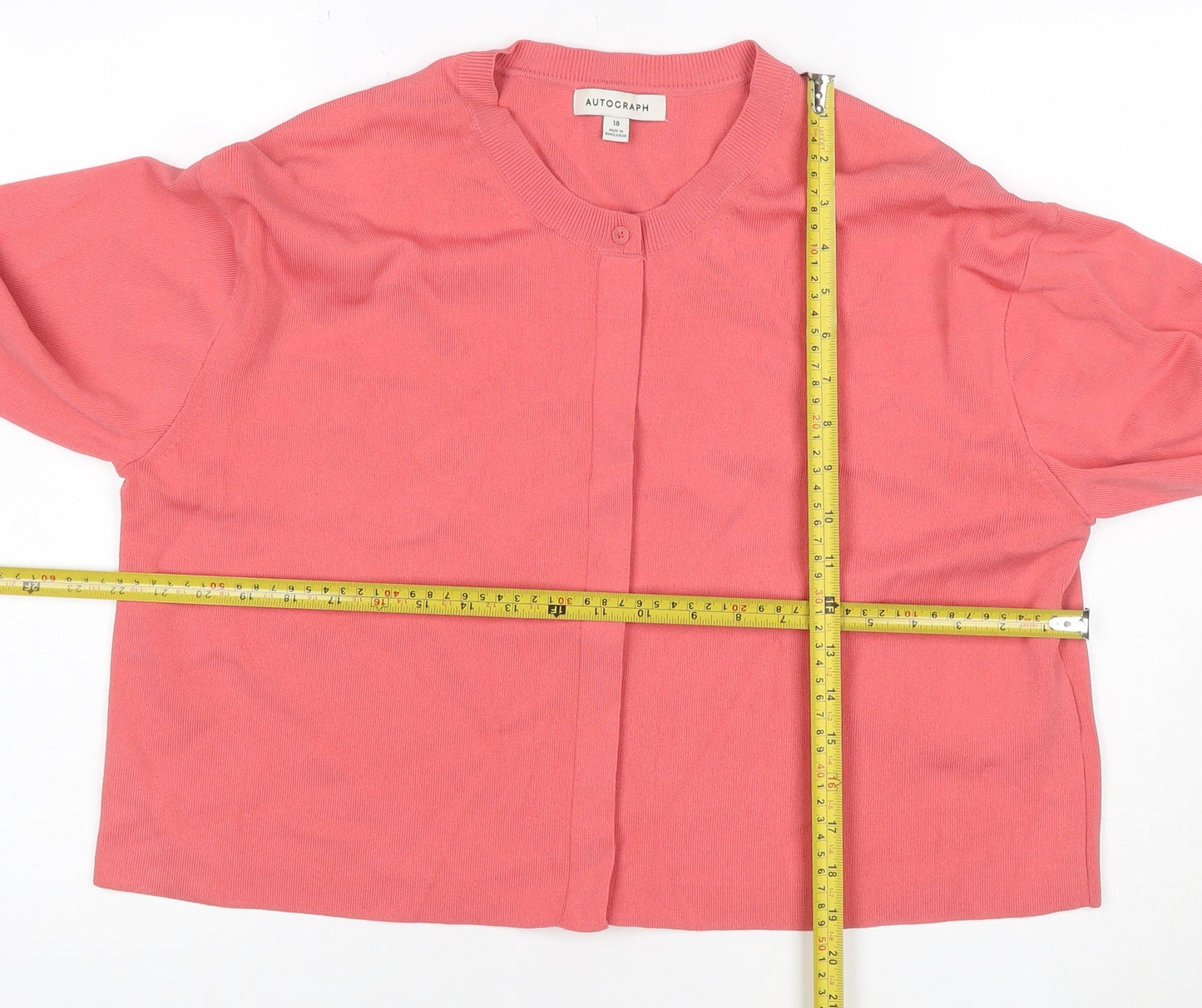 Autograph Women’s Pink Size 18 Round Neck Button Cardigan