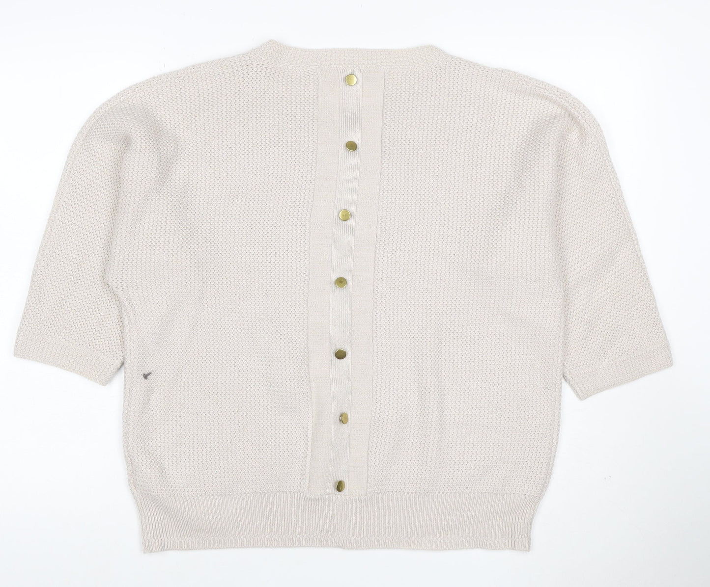 Autograph Women Ivory UK 16 3/4 Sleeve Glitter Knit Cardigan