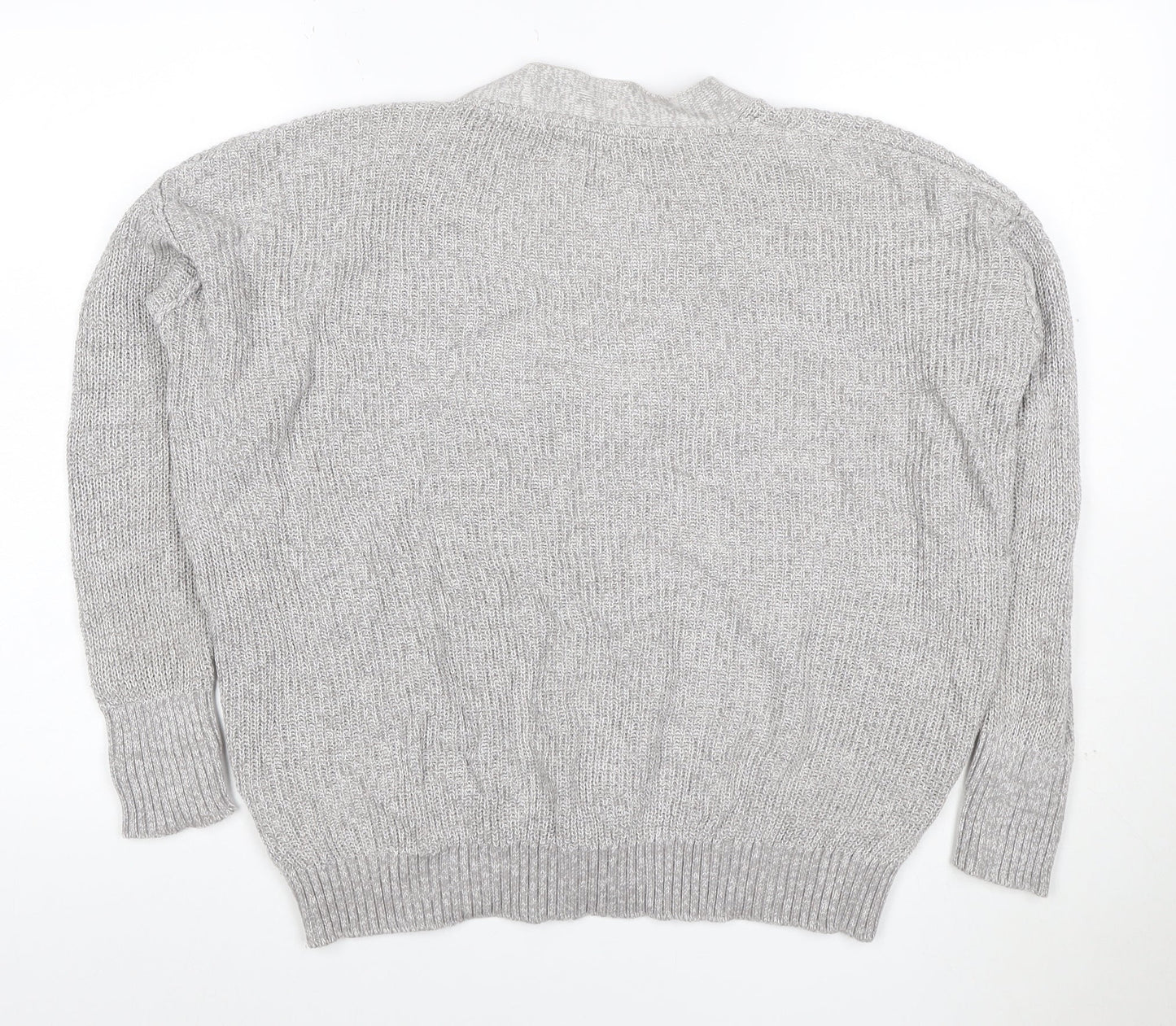 Cotton On Women’s Grey M V-Neck Button Knit Cardigan Long Sleeve