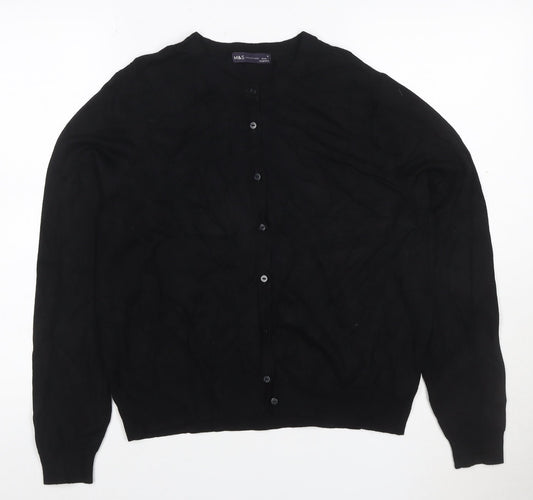 Marks and Spencer Women’s Black Size 18 Round Neck Button Cardigan