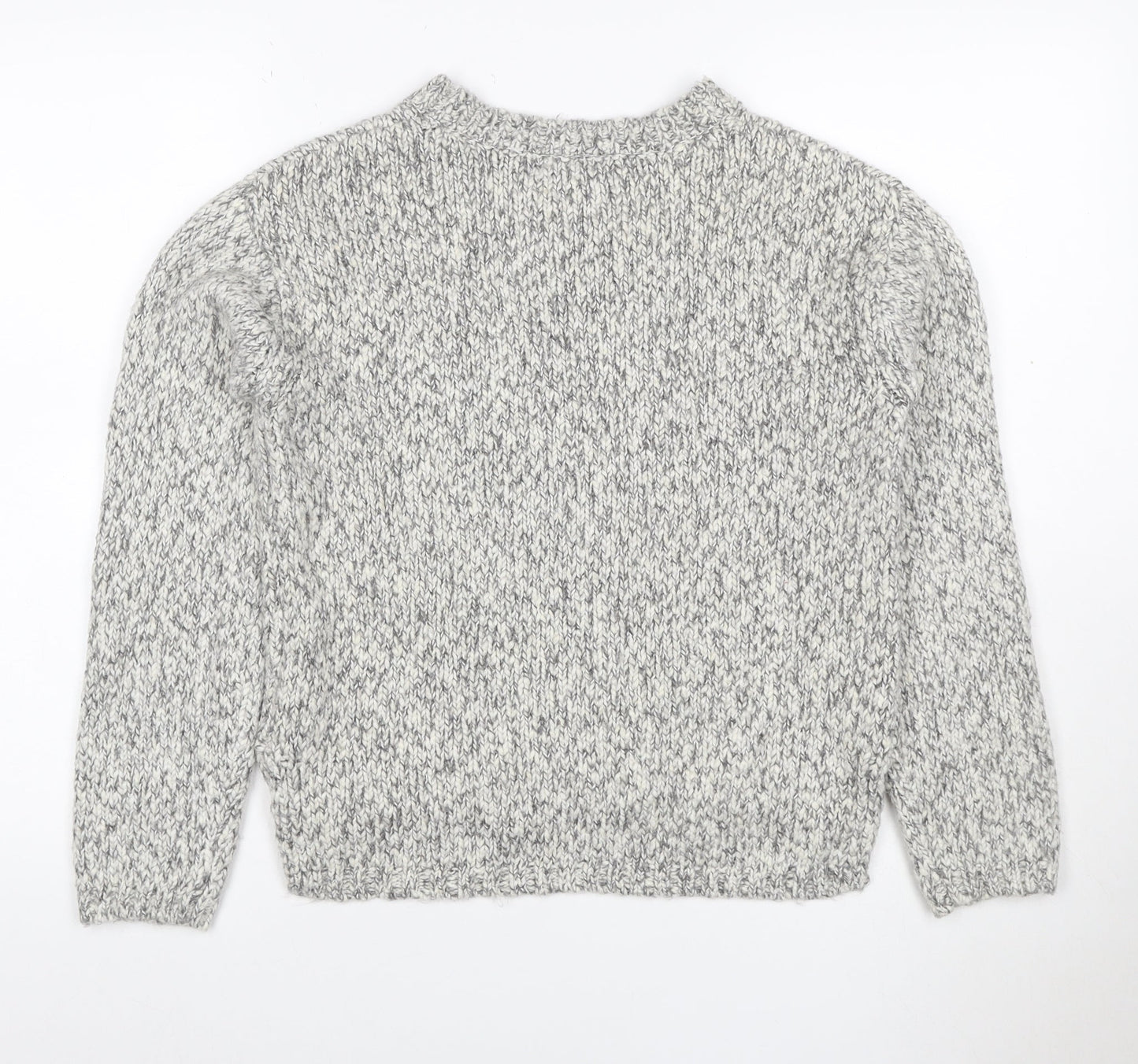 Marks & Spencer Women Grey M Chunky Knit Raglan Pullover Jumper
