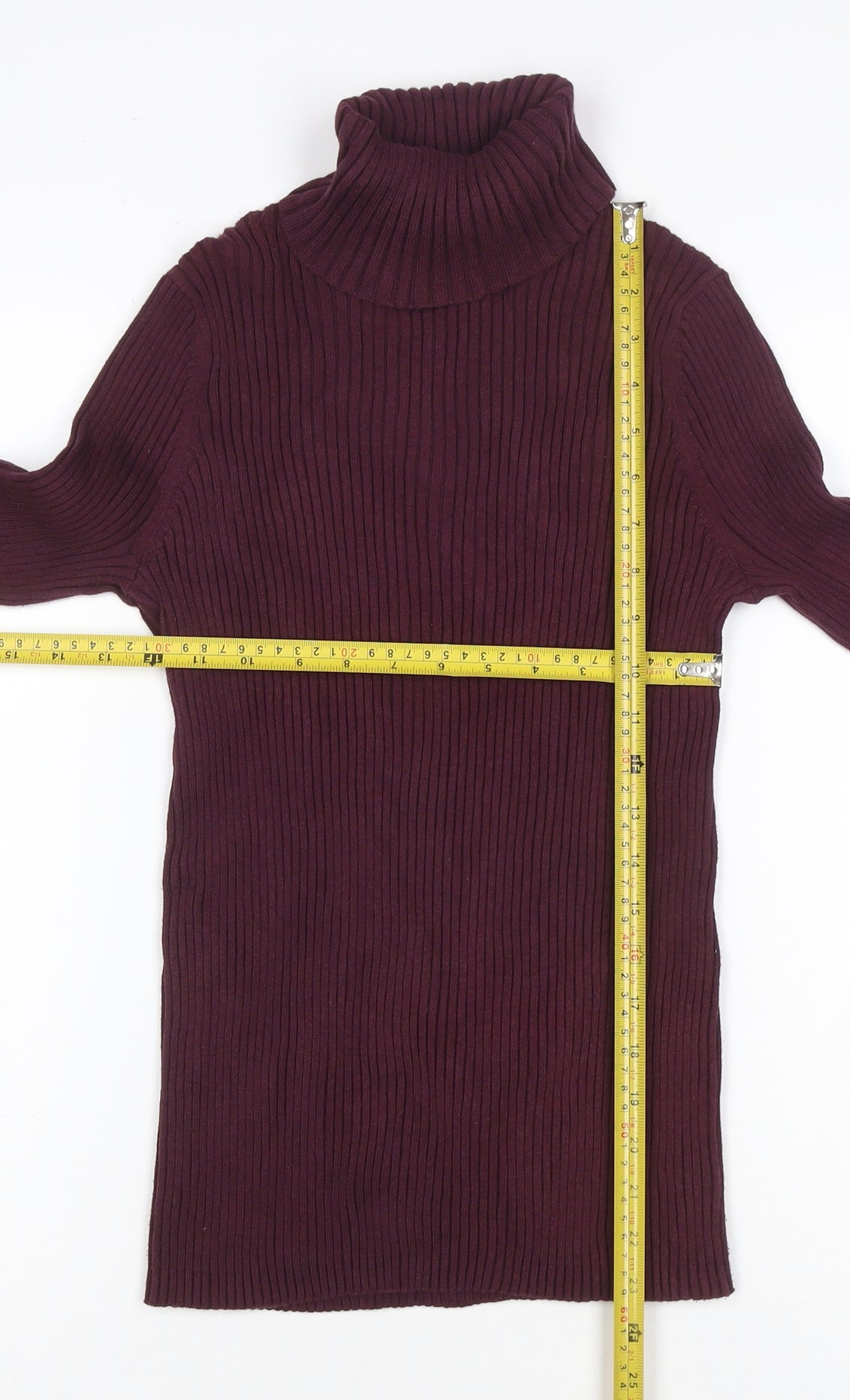 Liz Lange Maternity Women Brown M Rib Knit Roll Neck Jumper