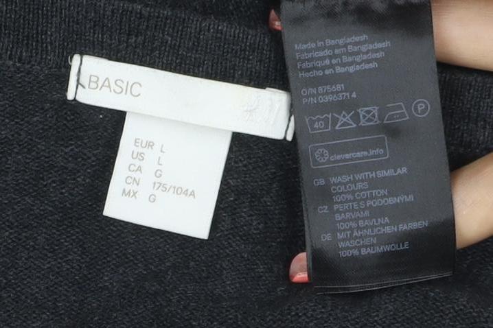 H&M Basic Women’s Black L Viscose Blend Button Knit Cardigan